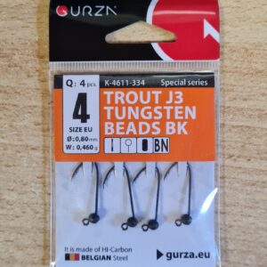 Gurza Trout J3 Schwarz Gr.4 mit Widerhaken 0,46g