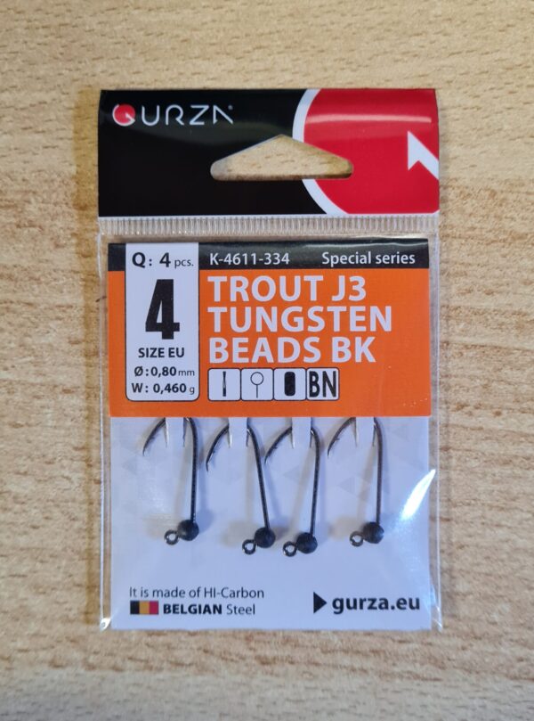 Gurza Trout J3 Schwarz Gr.4 mit Widerhaken 0,46g